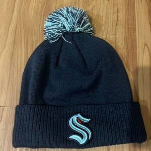 Seattle Kraken adidas cold ready cuff pom beanie